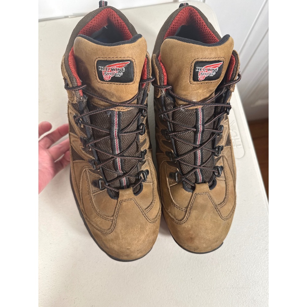 Red Wing Steel toe brown Waterproof Hiking Boots Vibram Sole Mid Top Boot Sz 14
